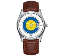 Men Watch Casual Waterproof Quartz Watches Clock Date Classic Business Brown Leather Christmas Wristwatch Japanese Imperial Seal Watch, Brown, commercial