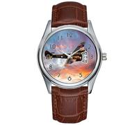 Men Watch Casual Waterproof Quartz Watches Clock Date Classic Business Brown Leather Christmas Wristwatch Bristol Blenheim Watch, Brown, commercial