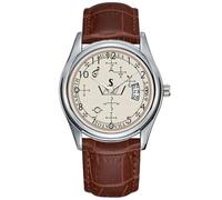 Men Watch Casual Waterproof Quartz Watches Clock Date Classic Business Brown Leather Christmas Wristwatch Archangel Michael Watch, Brown, commercial