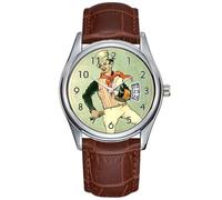 Men Watch Casual Waterproof Quartz Watches Clock Date Classic Business Brown Leather Christmas Wristwatch Wrist Watch - Sam Weller - Pickwick Papers, Brown, commercial