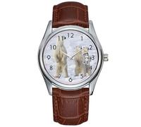 Men Watch Casual Waterproof Quartz Watches Clock Date Classic Business Brown Leather Christmas Wristwatch North America, Canada, Manitoba, Churchill. 5 Wristwatch, Brown, commercial