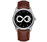 Men Watch Casual Waterproof Quartz Watches Clock Date Classic Business Brown Leather Christmas Wristwatch Infinity Ideology Wristwatch, Brown, commercial
