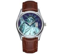 Men Watch Casual Waterproof Quartz Watches Clock Date Classic Business Brown Leather Christmas Wristwatch North America, USA, New York, New York City. 7 Wristwatch, Brown, commercial