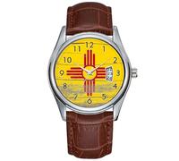 Men Watch Casual Waterproof Quartz Watches Clock Date Classic Business Brown Leather Christmas Wristwatch New Mexico Old Paint Watch, Brown, commercial
