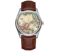 Men Watch Casual Waterproof Quartz Watches Clock Date Classic Business Brown Leather Christmas Wristwatch Map of Mexico, Central America Wrist Watches, Brown, commercial
