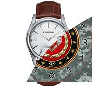 Men Watch Casual Waterproof Quartz Watches Clock Date Classic Business Brown Leather Christmas Wristwatch Master Mason, 3rd Degree [Special Edition] Wrist Watch, Brown, commercial