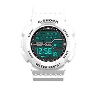 Men Watch for Father Days Easter Watch Waterproof Rubber Boy LCD Fashion Men's Digital Sport Stopwatch Date Wrist Men's Watch Go Move Pro Watches for Men (White, One Size)