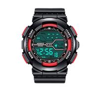 Men Watch for Father Days Easter Watch Waterproof Rubber Boy LCD Fashion Men's Digital Sport Stopwatch Date Wrist Men's Watch Go Move Pro Watches for Men (Watermelon Red, One Size)