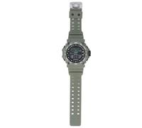 Men Watch, LED Night Light, 50m Large Screen, Rubber Strap, World Time Zone, Digital Display, Military Style with Stopwatch