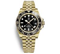 Men Watch Pagani Design GMT Watches for Men Automatic 40MM Date 100M Waterproof Stainless Steel Sapphire Glass Mechanical Wristwatches PD-1662 (5 All Gold)