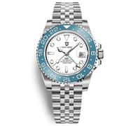 Men Watch Pagani Design GMT Watches for Men Automatic 40MM Date 100M Waterproof Stainless Steel Sapphire Glass Mechanical Wristwatches PD-1662(Jubilee Blue White)