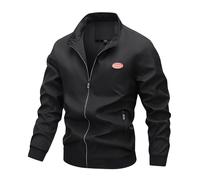 Men Waterproof Jackets Bomber Jacket Lightweight Casual Fall Outdoor Stand Collar Windbreaker Zip Up Coat with Pocket Traje para Lluvia Hombre(Black, XL)
