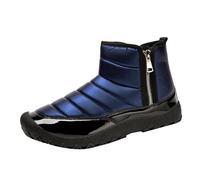 Men Waterproof Padded Side Zip Fleece Lined Winter Outdoor Snow Boots | Thick Textured Anti Slip Outsole Plush Warm Lining Waterproof Padded Upper Side Zip Design Men Winter Boots