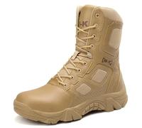 Men Waterproof Safety Shoes Security Steel Military Boots Working Steel Toe Anti-Smashing Work Boots Sand color 45