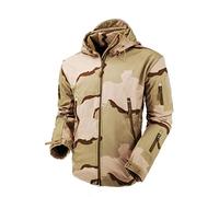 Men Waterproof Windbreakers Military Tactical Jacket Army Fleece Camouflage Hooded Jacket Coats Trichromatic desert L