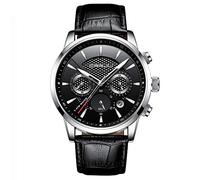 Men wathes CRRJU Fashion Chronograph Watches Auto Date Sport Quartz Leather Strap Wrist Watches for Men