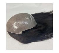 Men Wig 14-16 Inches Straight Topper Durable Full Pu Skin Wigs Virgin Human Hair Replacement System 7x9 "Straight Wigs 120% Density Men's Toupee Toupee Mens Wigs(14 inches,1B)