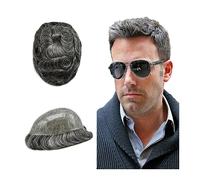 Men Wig Men's Toupee 6inch short Hair Wig 8×10" Full Poly Skin Men's Capillary Prothesis Male Toupee Hairpieces Indian Hair Transparent Injected PU Skin Toupee Mens Wigs