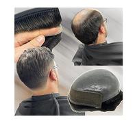 Men Wig Men's Toupee Human Hair Replacement System Men's Wig Natural Hairline Swiss Lace Front with Thin Skin PU Men's Toupee Durable Male Hair Prosthesis Toupee Mens Wigs(6 INCHES-1B#-120%-FREE-8X10)