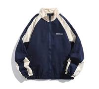 Men Windproof Jacket Water-resistant Men's Windbreaker Lightweight Hip Hop Style Coat with Stand Collar Long Sleeves Perfect for Fitness Hiking Casual