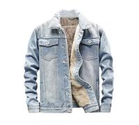 Men Winter Jean Jackets Outerwear Warm Denim Coats Wool Liner Thicker Winter Denim Jackets Plus Size