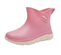 Men Winter Shoe Water Shoes Top Wear Rubber Shoes Student Casual Fashion All Outdoor Work Fishing Car Wash Kitchen Non Slip Overshoes Rubber Shoes Rain Boots (Pink, 4.5)