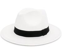 Men Women 1920s Gatsby Panama Fedora Hat Cowboy Hats Cap Wide Brim Felt Gatsby Hat Gatsby Costume Fancy Dress up Panama Trilby Hats Halloween Costume Mobster Hats Floppy Church Sombreros Hats White