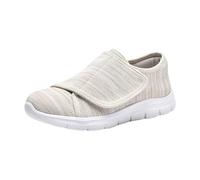 Men Women Adjustable Velc o Closure Walking Shoes Wide Width Shoes Non-Slip Breathable Lightweight Sneakers Sort Sole Flat Bottom Shoes (Beige, 6)