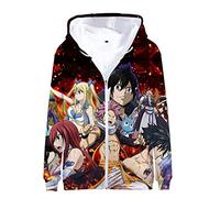 Men Women Anime Fairy Tail 3D Hoodie Natsu Cartoon Long Sleeve Zip Sweatshirt Gray Erza Lucy Printed Cardigan Jacket