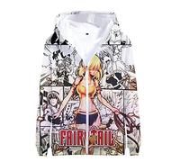 Men Women Anime Fairy Tail 3D Hoodie Natsu Cartoon Long Sleeve Zip Sweatshirt Gray Erza Lucy Printed Cardigan Jacket