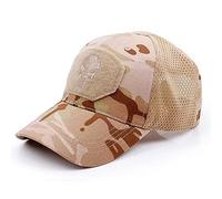 Men Women Camo Baseball Cap Hat Skull Embroidery Mesh Hip Hop Casual Father Dad Cap for Trucker Tactical Hunting Fishing