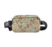 Men Women Crossbody Passport Bag Stylish Waterproof Waist Pack Crossbody Bag with Adjustable Strap for Travel Running Hiking, Allover Blue Small Flower Pattern, Allover Blue Small Flower Pattern, One