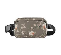 Men Women Crossbody Passport Bag Trendy Small Waist Pack Crossbody Bag with Adjustable Strap for Shopping Sports Work, Flower Design Pattern, Flower Design Pattern, One Size
