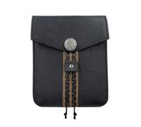 Men Women Faux Leather Belt Square Bag Vintage Viking Style Retro Medieval Cosplay Unisex Waist Pouch Portable Buckle Bag Cellphone Keys Pocket for Party Festival Stroll Outdoor Hiking