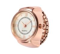 Men Women Finger Watch Stretchy Elastic Round Dial Quartz Ring Watch with A Secondhand (D, 2 * 1)