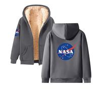 Men Women Fleece Full Zip Up Hoodie, Plain Casual Oversized Hooded, Sweatshirts for NA-sa, Winter Thick Lined Jacket Cardigan, Warm Coats Outerwear with Pockets,Dark Grey-3x_l