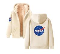 Men Women Fleece Full Zip Up Hoodie, Plain Casual Oversized Hooded, Sweatshirts for NA-sa, Winter Thick Lined Jacket Cardigan, Warm Coats Outerwear with Pockets,Beige-3x_l