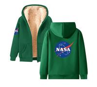 Men Women Fleece Full Zip Up Hoodie, Plain Casual Oversized Hooded, Sweatshirts for NA-sa, Winter Thick Lined Jacket Cardigan, Warm Coats Outerwear with Pockets,Green-3x_l