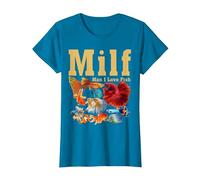 Men Women Funny Man I Love Fish T-Shirt, Women, Sapphire Blue, Medium