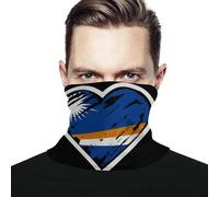 Men Women Headwear Marshall Islands Flag Heart Neck Gaiter Stylish Balaclava Microfiber Bandana For Soccer Football Yoga