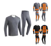 Men Women Heated Underwear Set UK Sale Clearance, Electric USB Rechargeable Heated Base Layers with 30 Heating Zones 3 Adjustable Temperature Long Sleeve Tops Long Johns Bottoms Ski Thermals Set