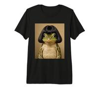 Men Women Kids Frog Meme Funny Frog Bob Haircut Premium T-Shirt