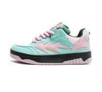 Men Women Lace-Up Platforms Candy Bomb Chunky Sole Low Top Shoes with Eye-Catching Rope and Fun Design,GreenPink,6 UK