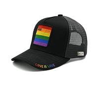 Men Women LGBT Pride Flag Baseball Cap, Adjustable Rainbow Flags Trucker Hat with Mesh Snapback