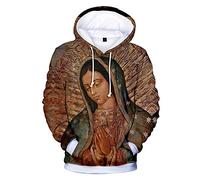 Men/Women Our Lady of Guadalupe Print Hoodies Retro Our Lady of Guadalupe 3D Print Loose Long Sleeve Hoody Sweatshirts