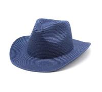 Men Women Panama Hat Straw Fedora Straw Sun Hats Adults British Style Trilby Sun Hat Summer Classic Short Brim Gentleman Jazz Cap Roll Up Foldable Holiday Hats for Men Women (Navy, One Size)