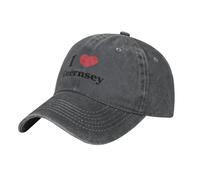 Men Women Plain Hat I Love Guernsey Baseball Cap Classic Cowboy Cap Adjustable Dad Cap for Summer Running Fishing