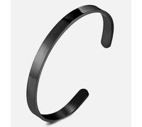 Men Women Rigid Stainless Steel Bracelet with Custom Engraving Silver