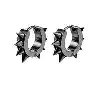 Men Women Rivets Hoop Earrings Stainless Steel Spikes Awl Piercing Taper Huggie Hinged Earrings Set