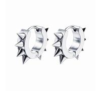 Men Women Rivets Hoop Earrings Stainless Steel Spikes Awl Piercing Taper Huggie Hinged Earrings Set